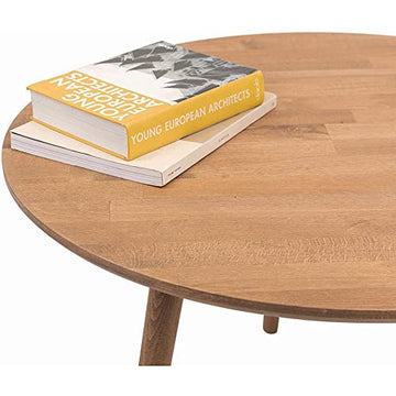 Gozos Beistelltisch Wohnzimmertisch Massivholz Rund 80 Cm Tisch Beistelltisch   B-Ware