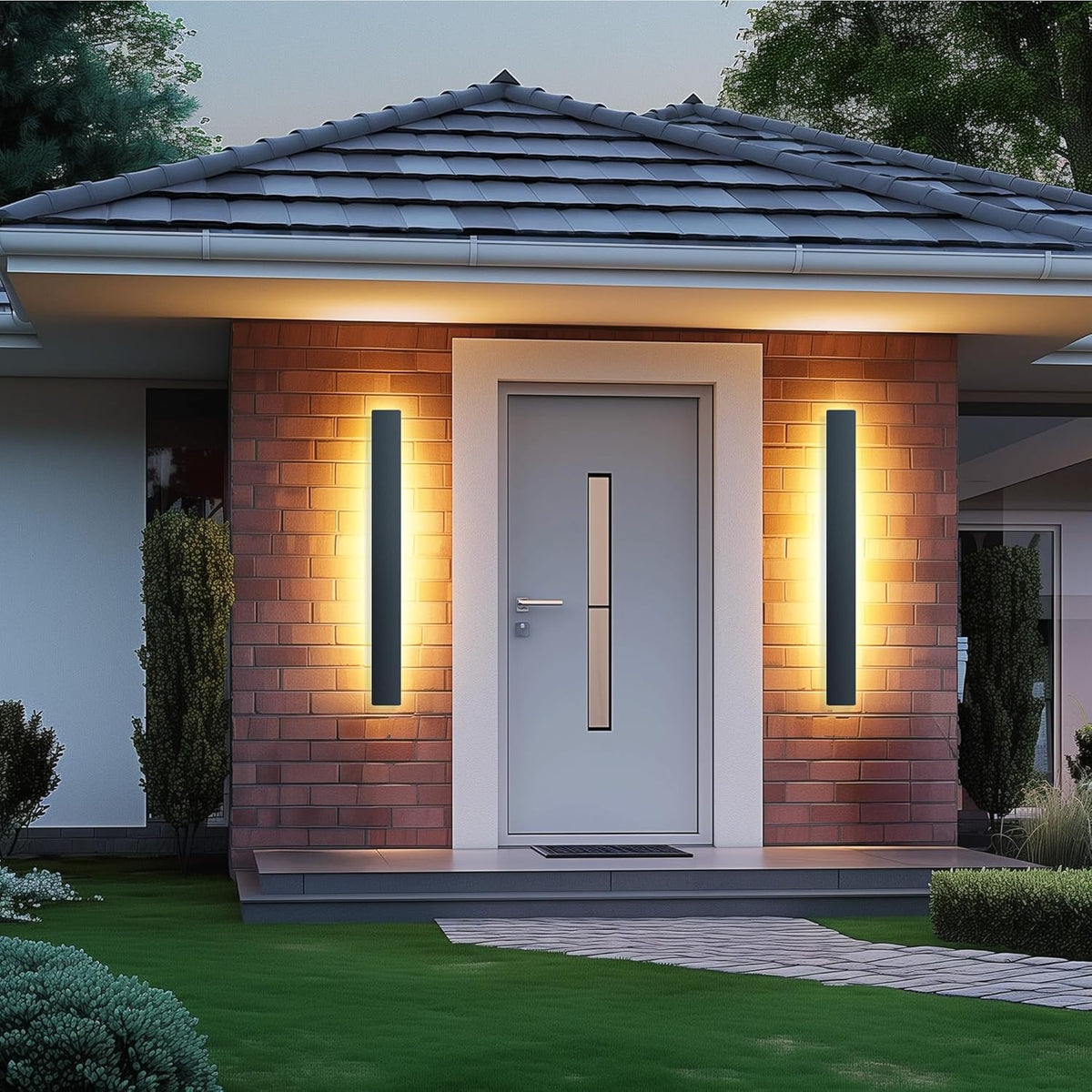 GSALDY Wandleuchte Wandlampe Außenleuchte LED Schwarz Metall 100 cm SIEHE TEXT - 0788081217530
