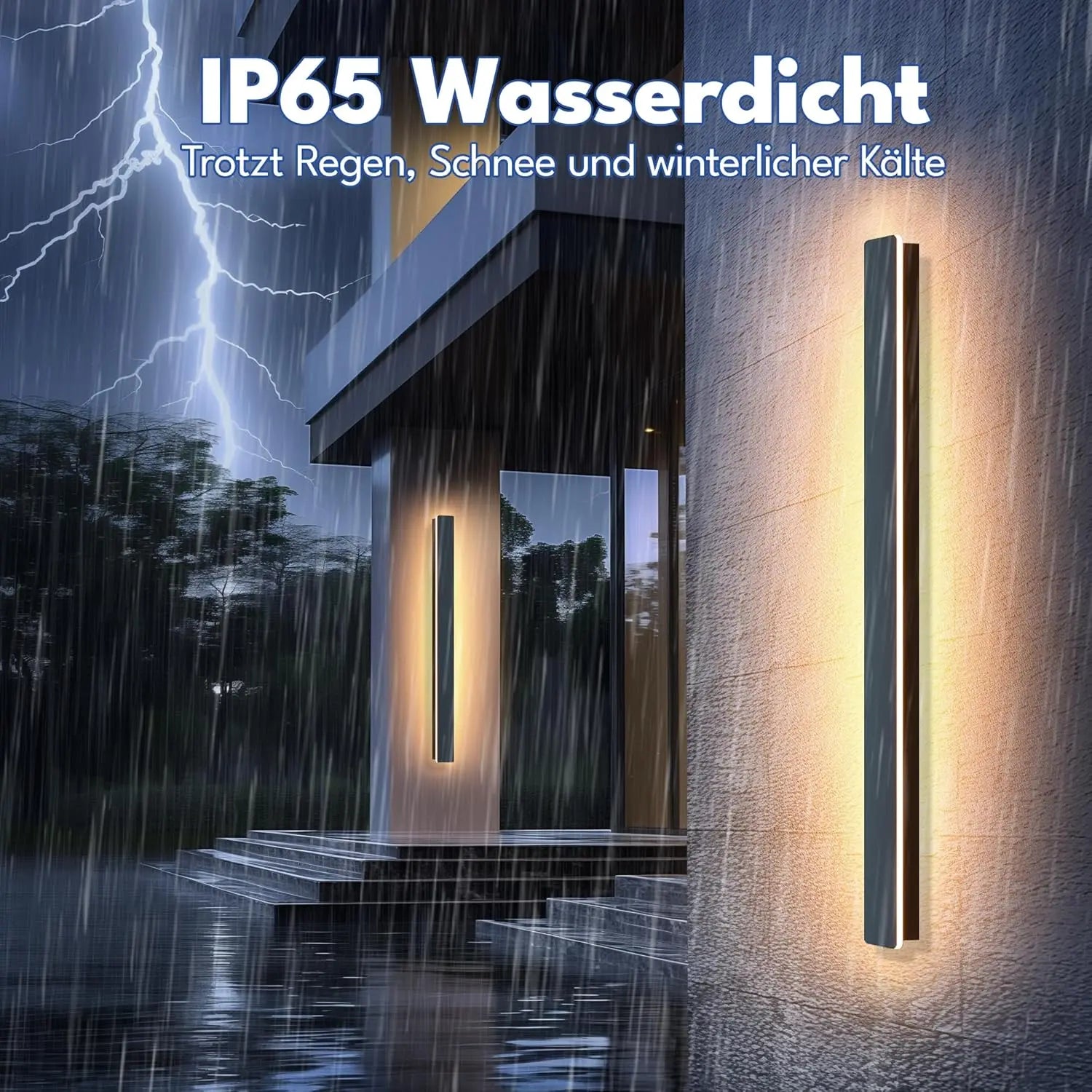 B-Ware Gsaldy Wandleuchte Wandlampe Außenleuchte Led Schwarz Metall 100 Cm Siehe Text - 788081217530
