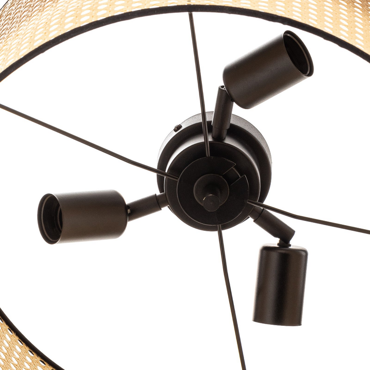 Deckenleuchte Big Boho Rattan beige schwarz Deckenlampe Lampe Leuchte Spot Licht