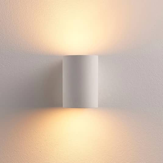 Lindby LED-Wandleuchte Wandlampe Lampe Leuchte Licht Jannes aus Gips rund weiß