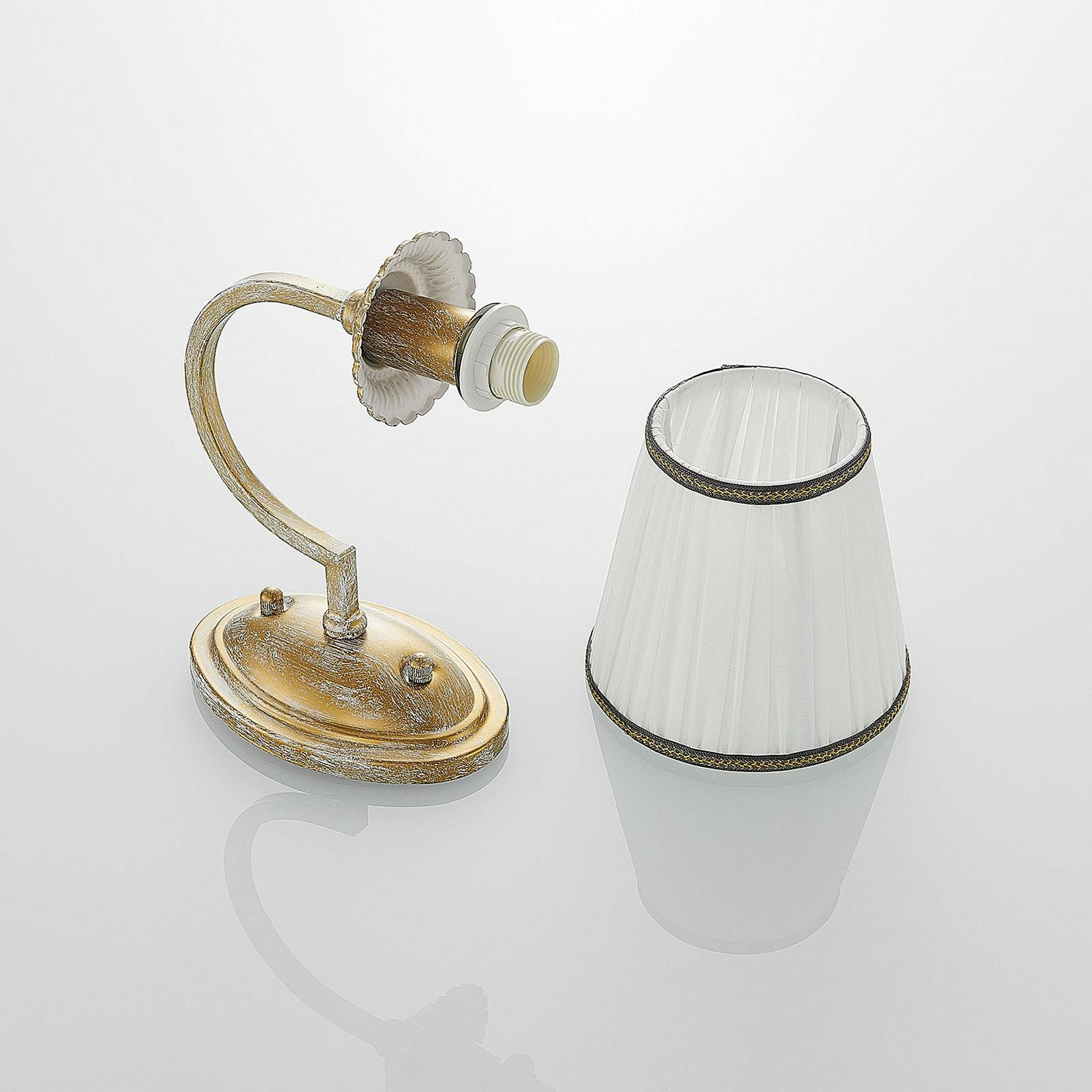 B-Ware Lindby Lumiel Wandleuchte Mit Textilschirm Wandleuchte Lampe Leuchte E14 Messing