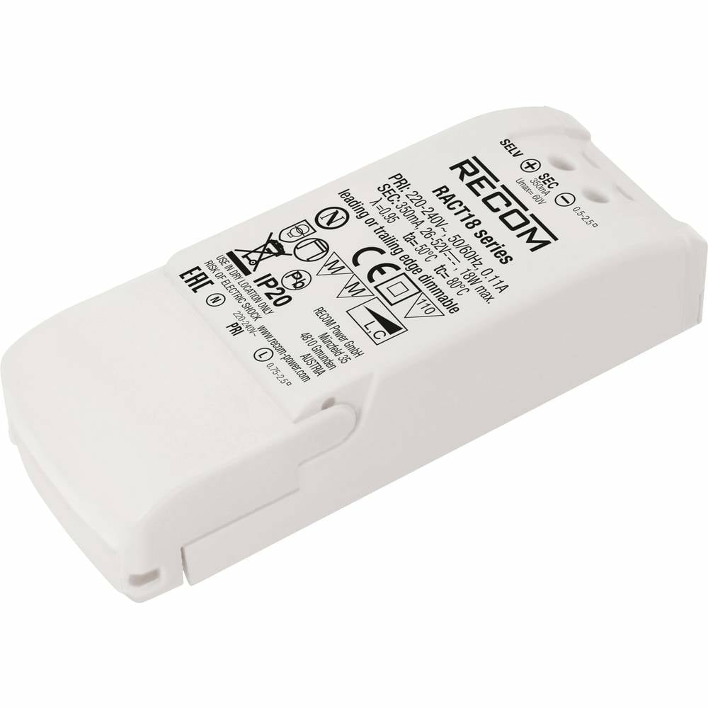 RECOM LED-Treiber 18W 1050mA 9-18 V/DC Beleuchtungstrafos, Lampenvorschaltgerät