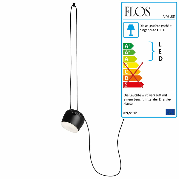 Flos Aim Led Pendelleuchte Deckenlampe Hängelampe Lampe Leuchte 16 Watt Schw228 B-Ware