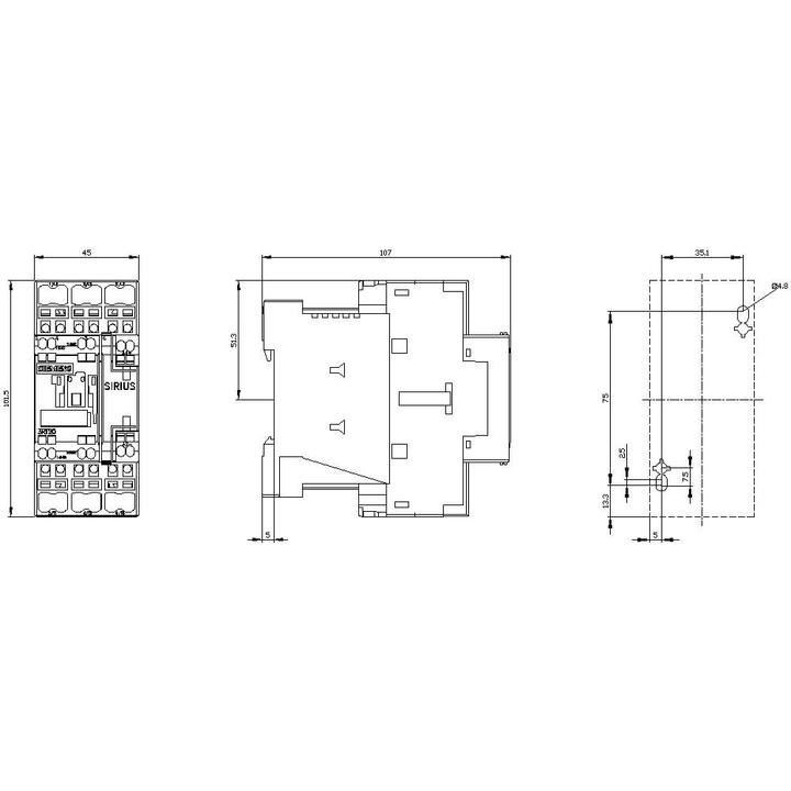 Siemens 3 Rt2024 2 Bf40 Leistungsschütz 3 Schließer Federzuganschluss 690 V/Ac B-Ware
