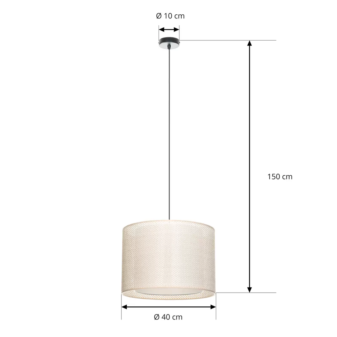 Lindby Hängeleuchte Soula Ø 40 cm beige Kunststoff E27 Hängelampe Lampe Leuchte