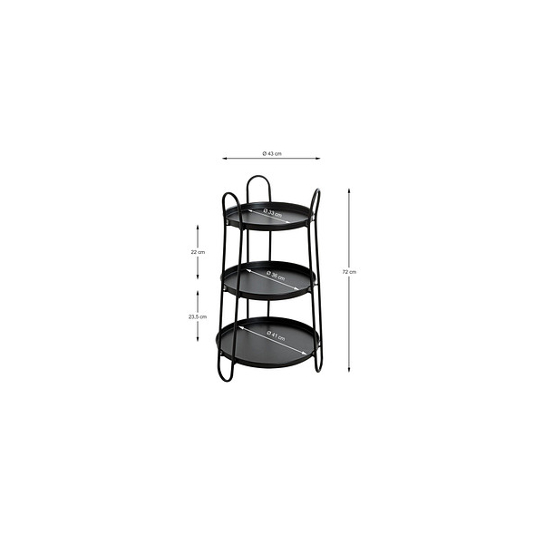 Loftscape Beistelltisch Alderton Metall Schwarz Höhe 72 cm Abstelltisch Tisch