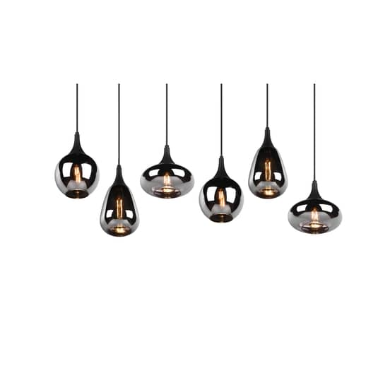 B-Ware Trio Lighting Lumina Hängeleuchte Pendelleuchte Deckenlampe Lampe Schwarz Glas