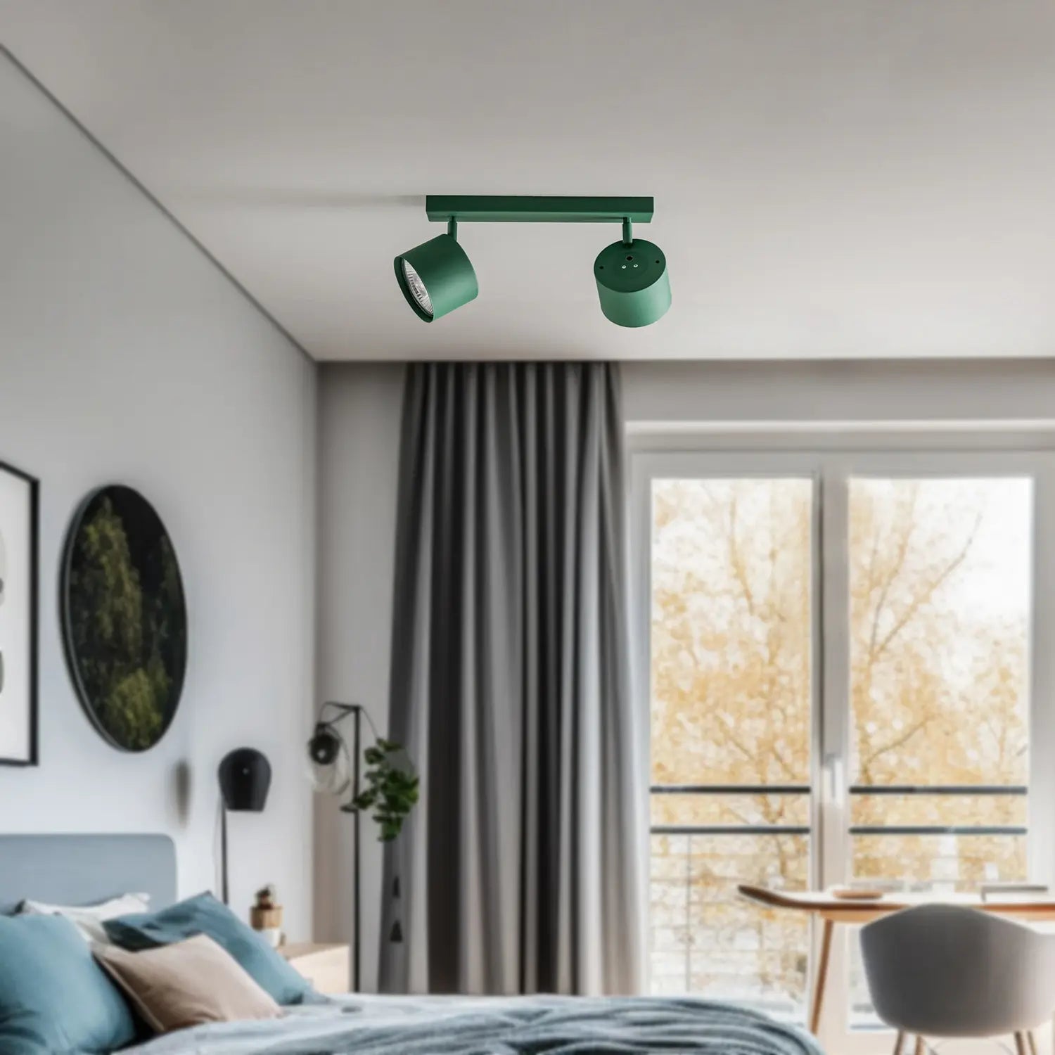 B-Ware Argon Deckenspot Deckenstrahler Chloe Leuchte Verstellbar Zweiflammig Grün Stahl - 7902353235012