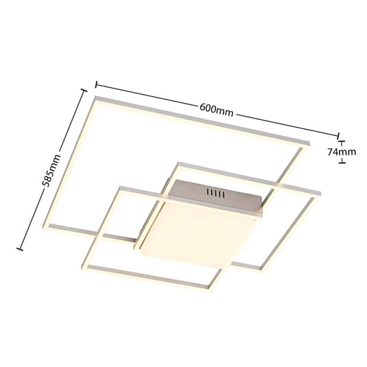 Lindby Nelinka LED-Deckenleuchte Deckenlampe Deckenlicht Leuchte nickel dimmbar