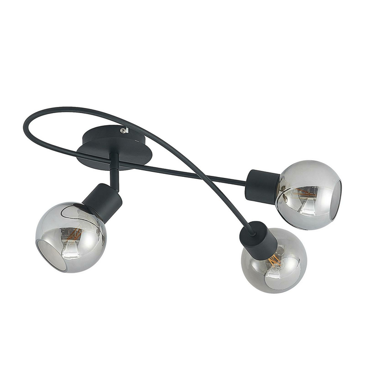 Lindby LED-Deckenlampe Elaina Deckenlampe Deckenlicht 3fl. lang schwarz smoke409