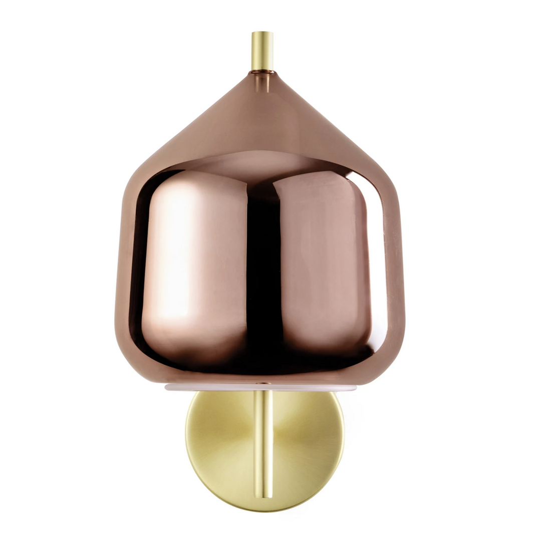 miloox by Sforzin Wandlampe X-Ray kupferfarben/goldfarben Höhe 27,5 cm Glas