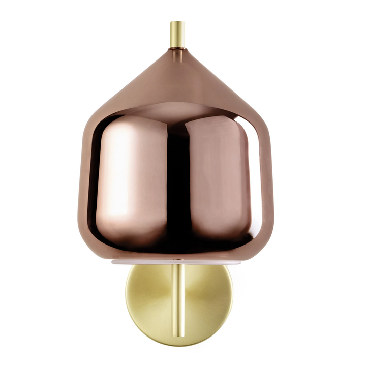 miloox by Sforzin Wandlampe X-Ray kupferfarben/goldfarben Höhe 27,5 cm Glas