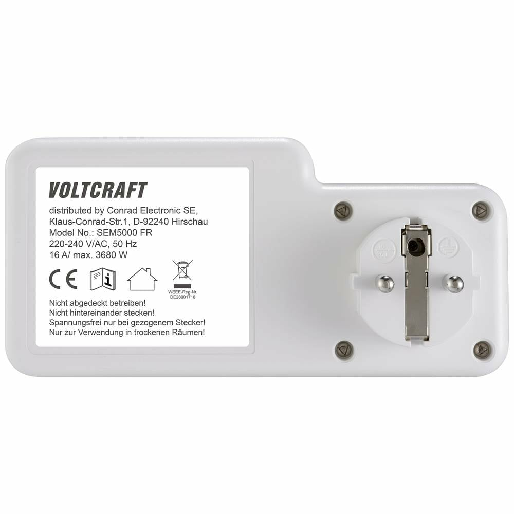 B-Ware Voltcraft Sem5000 Fr Energiekosten Messgerät Kostenprognose Alarmfunktion 3680 W