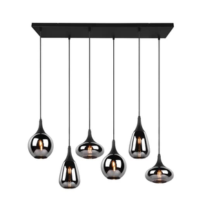 B-Ware Trio Lighting Lumina Hängeleuchte Pendelleuchte Deckenlampe Lampe Schwarz Glas