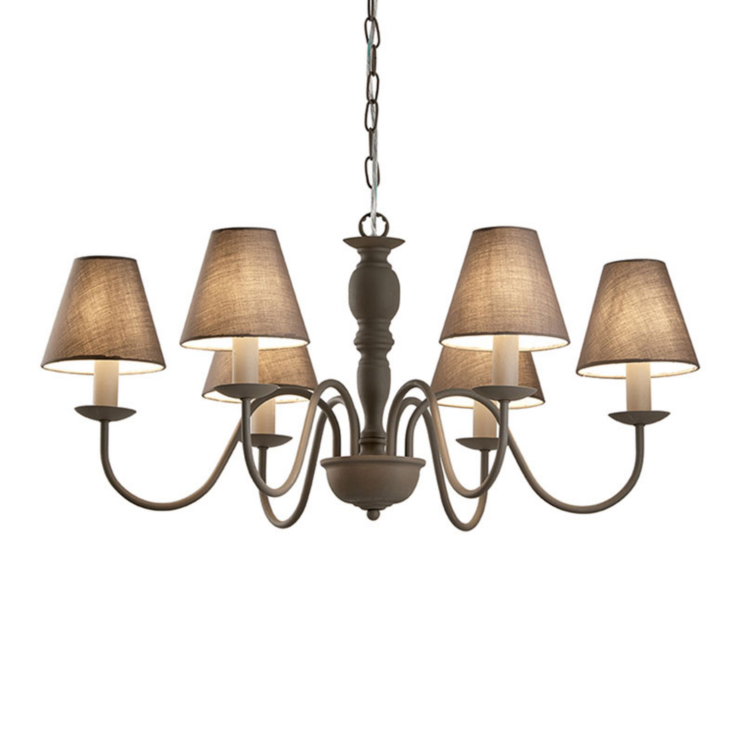 Viokef Kronleuchter Fatima Deckenlampe Hängelampe Lampe Grau Sechsflammig E14630 B-Ware - 5201769072757