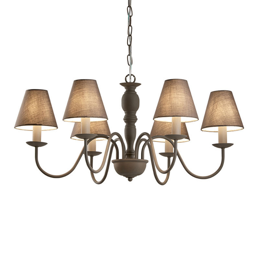 Viokef Kronleuchter Fatima Deckenlampe Hängelampe Lampe Grau Sechsflammig E14630 B-Ware - 5201769072757