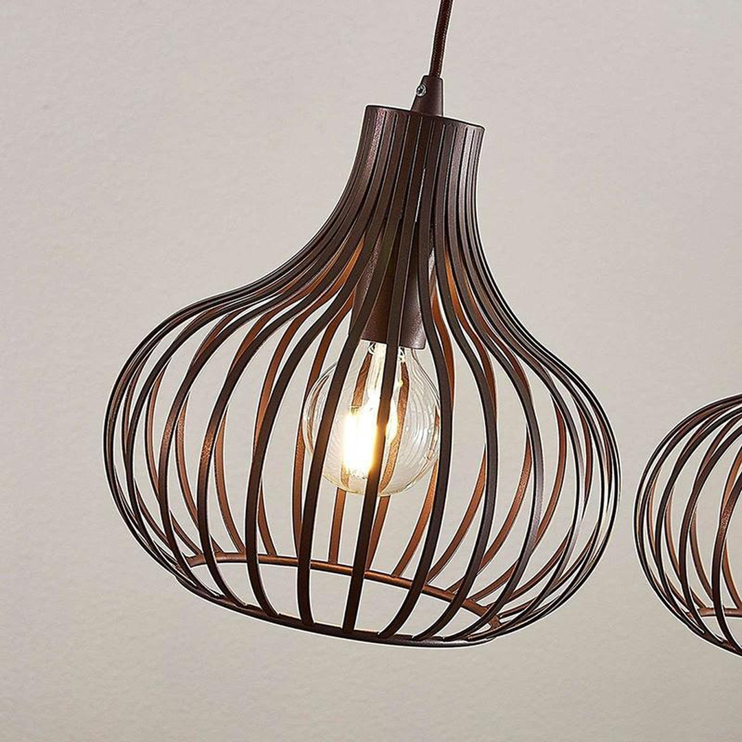 Lindby Frances Hängeleuchte Hängeleuchte Lampe Wohnzimmerlampe 3 Fl. E27 Braun B-Ware