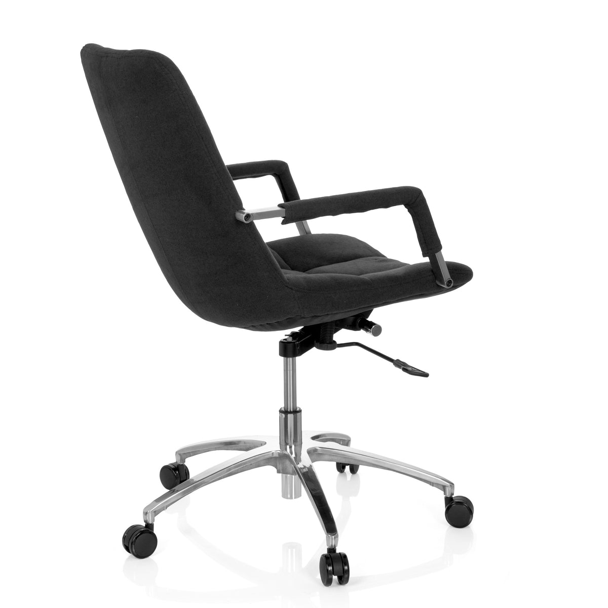 hjh OFFICE Bürostuhl Drehstuhl SARANTO Stuhl Stoff schwarz Armlehnen Rollen - 4251084658304