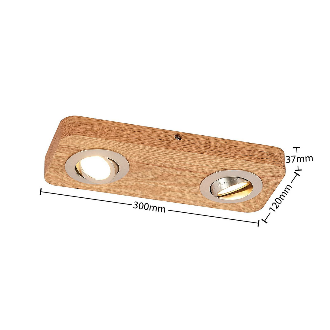 Lindby Mikari Led Deckenlampe Deckenlampe Deckenstrahler Deckenlicht Holz 2 Fl B-Ware