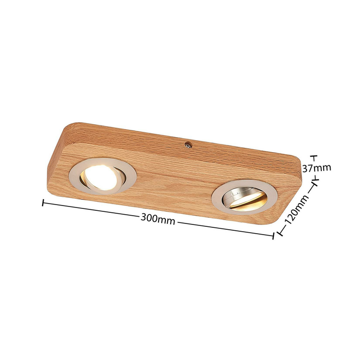 Lindby Mikari Led Deckenlampe Deckenlampe Deckenstrahler Deckenlicht Holz 2 Fl B-Ware