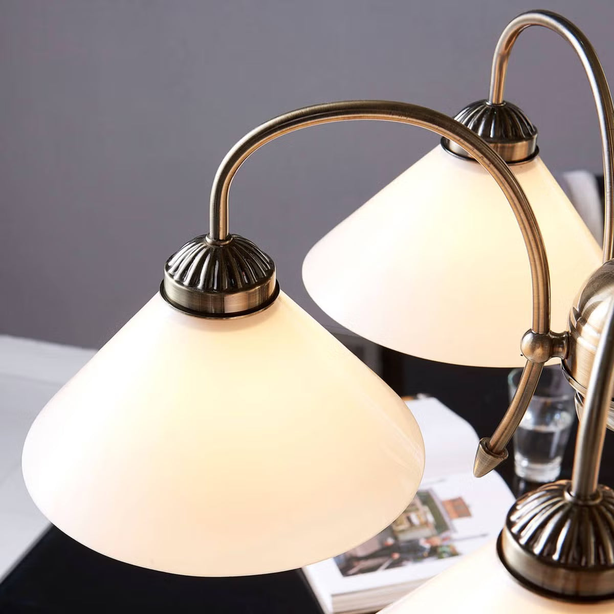 B-Ware Lindby Glas Pendelleuchte Otis 5 Flg Deckenlampe Hängeleuchte Deckenlampe E27