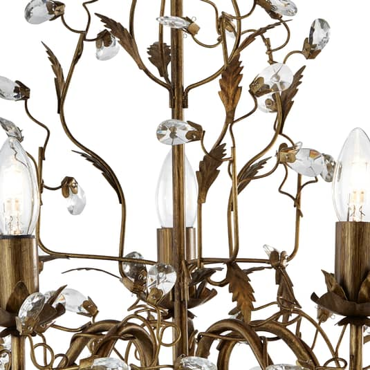Searchlight Kronleuchter Almandite Deckenlampe Deckenleuchte Leuchte 5fl. Braun B-Ware