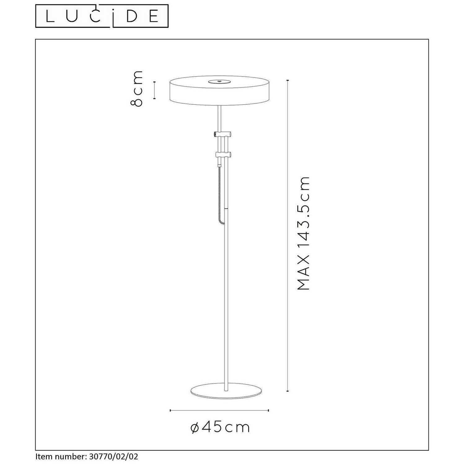Lucide Stehleuchte Giada Mit Flachem Schirm In Gold Stehlampe Lampe Leuchte S944 B-Ware - 5411212302571