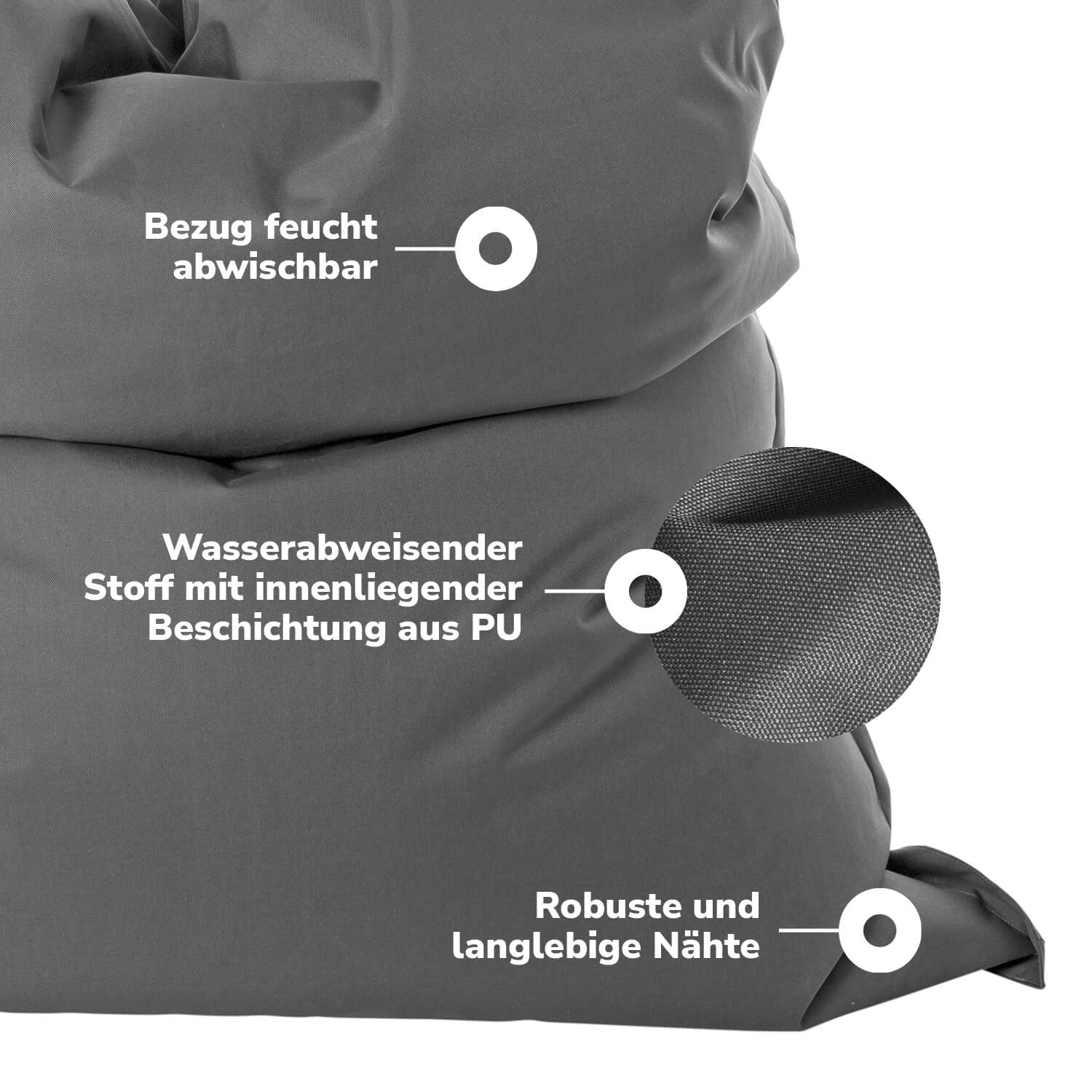 mokebo Sitzsack XXL für Kinder & Erwachsene 'Der Große', Bean Bag, Sitzkissen, L - 4260669189898