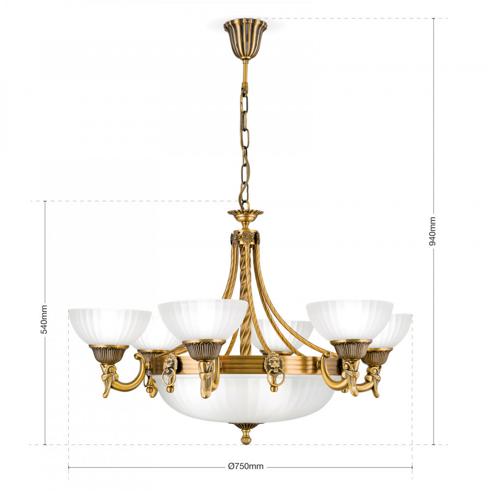 B-Ware Kronleuchter Noam, Klassisch Gestaltet ø 75 Cm Lampe Leuchte Hängeleuchte Ip20