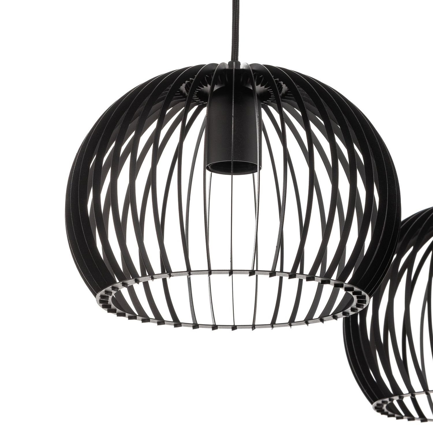 Suspension Euluna Larus en acier noir, 2 bouteilles, reconditionnée. Lampe suspendue, plafonnier, douille E27
