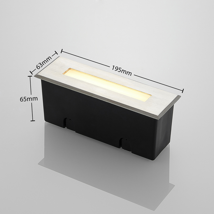 Lucande LED-Wandeinbauleuchte Doga Edelstahl 19,5 cm Einbauleuchte Außenleuchte