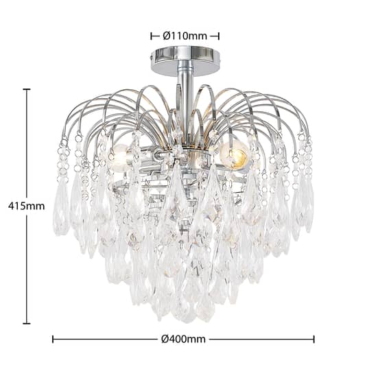 B-Ware Lindby Silino Deckenlampe Chrom Kronleuchter Deckenlampe Lampe Leuchte Decke465