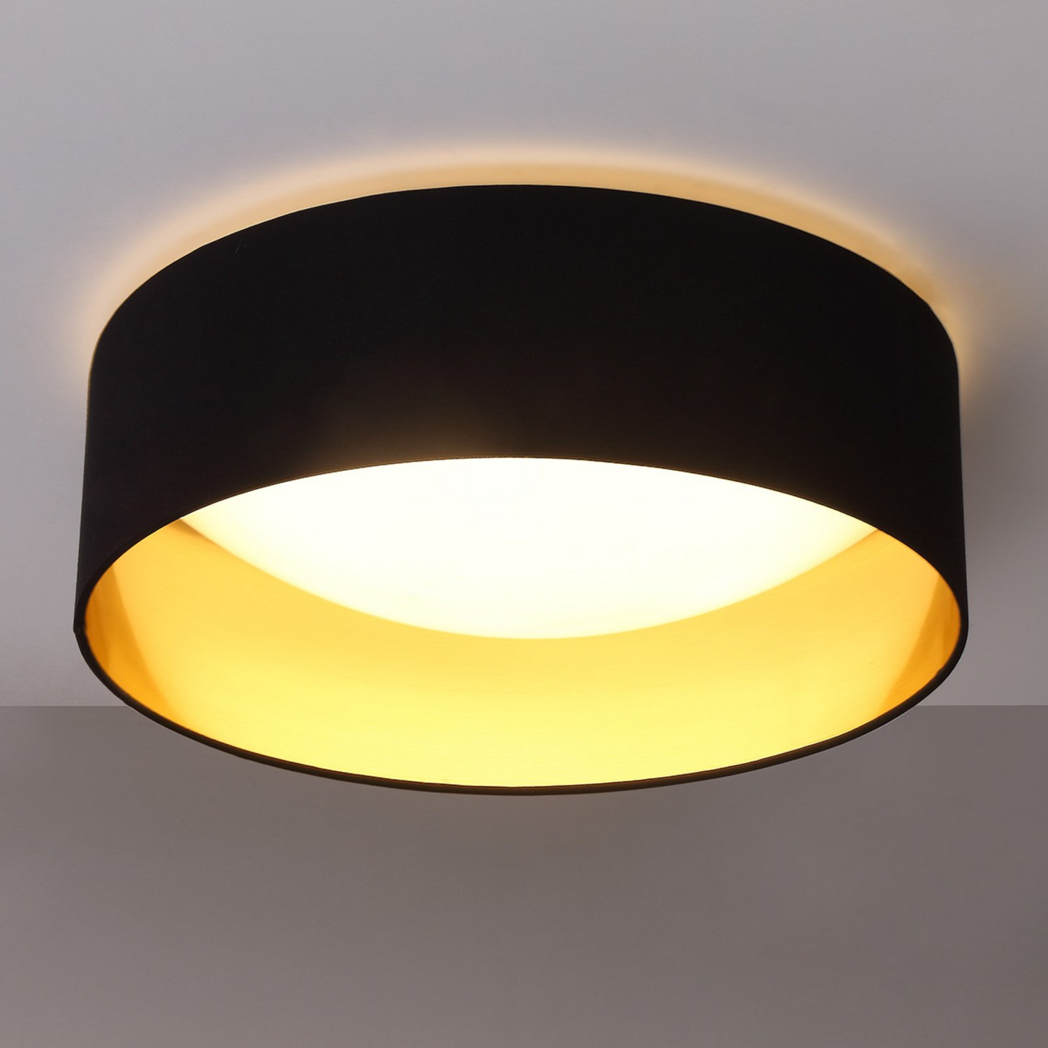 Lindby Stoff Deckenlampe Coleen Deckenlampe Lampe Leuchte Licht Schwarz Gold Led B-Ware - 4251096513301