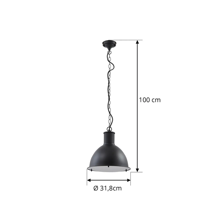 Lindby Außenpendelleuchte Luciane Hängeleuchte Hängelampe schwarz Alu Ø 31,8 cm