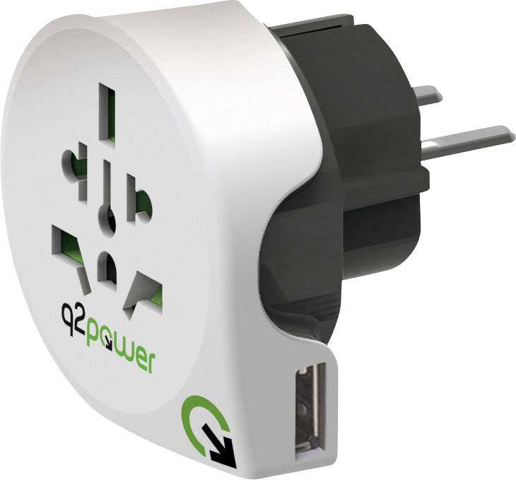 Q2 Power 1.100110 Reiseadapter 1.100110 Zwischenstecker Reiseadapter Adapter