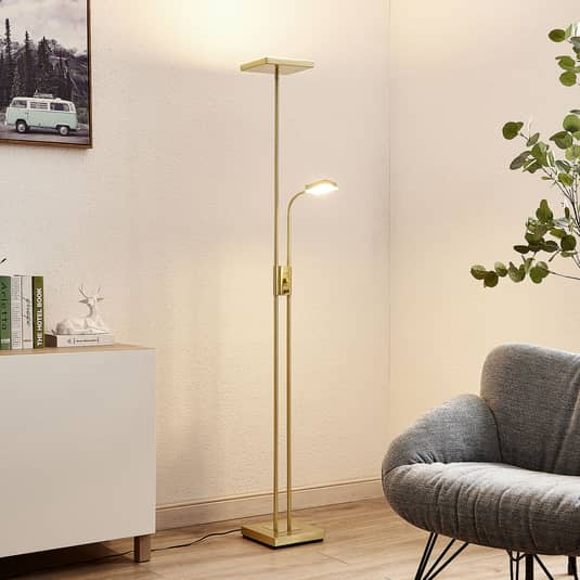 Lampadaire LED Lindby Seppa, carré, luminaire, IP20, 230 V, mess204 
