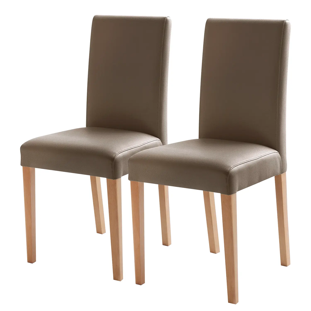 Ars Natura Esszimmerstuhl Flen 2er-Set Stuhl Lehnstuhl Cappuccino Buche Hell