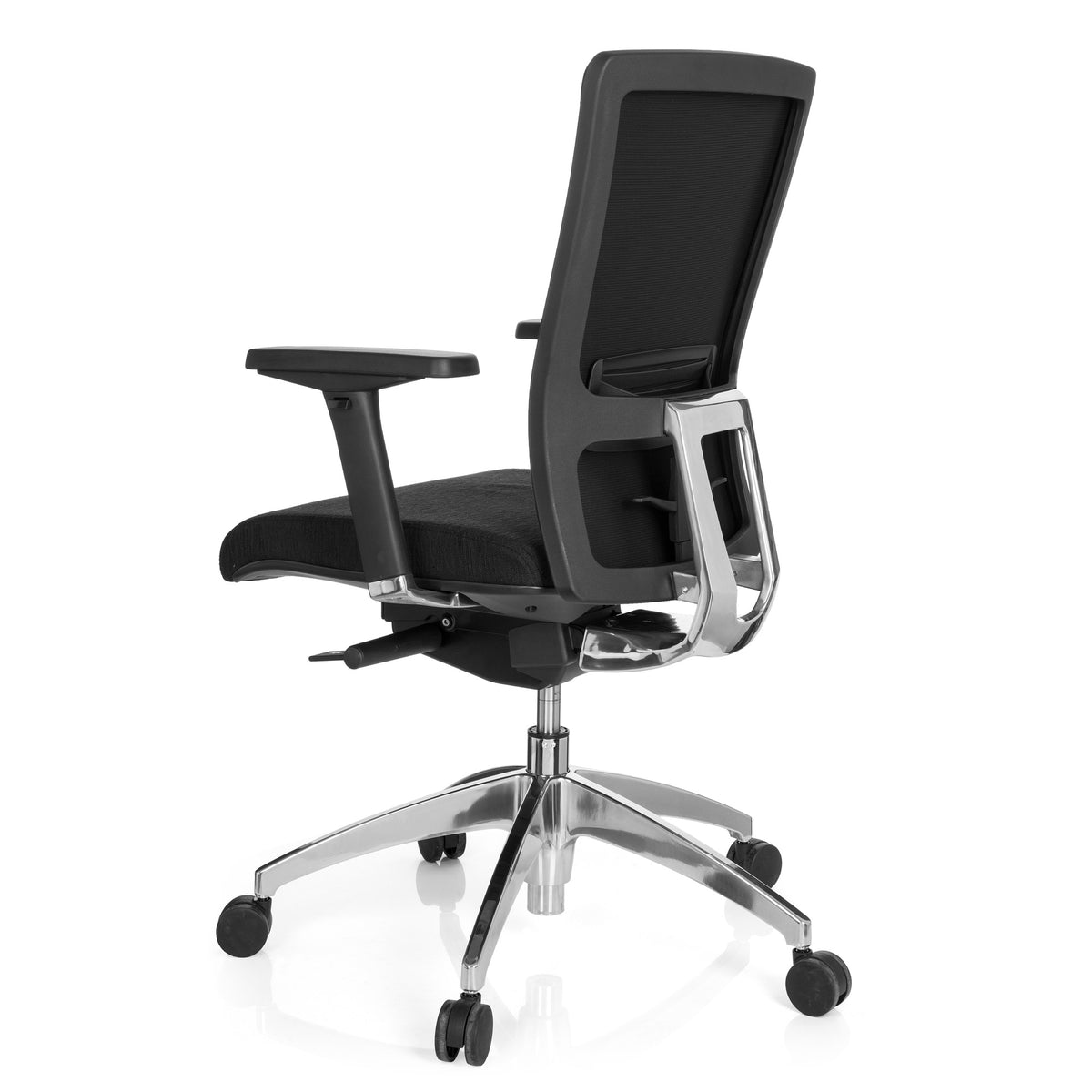 hjh OFFICE Bürostuhl Chefsessel Drehstuhl Stoff schwarz Armlehne Lendenstütze - 4260182551271