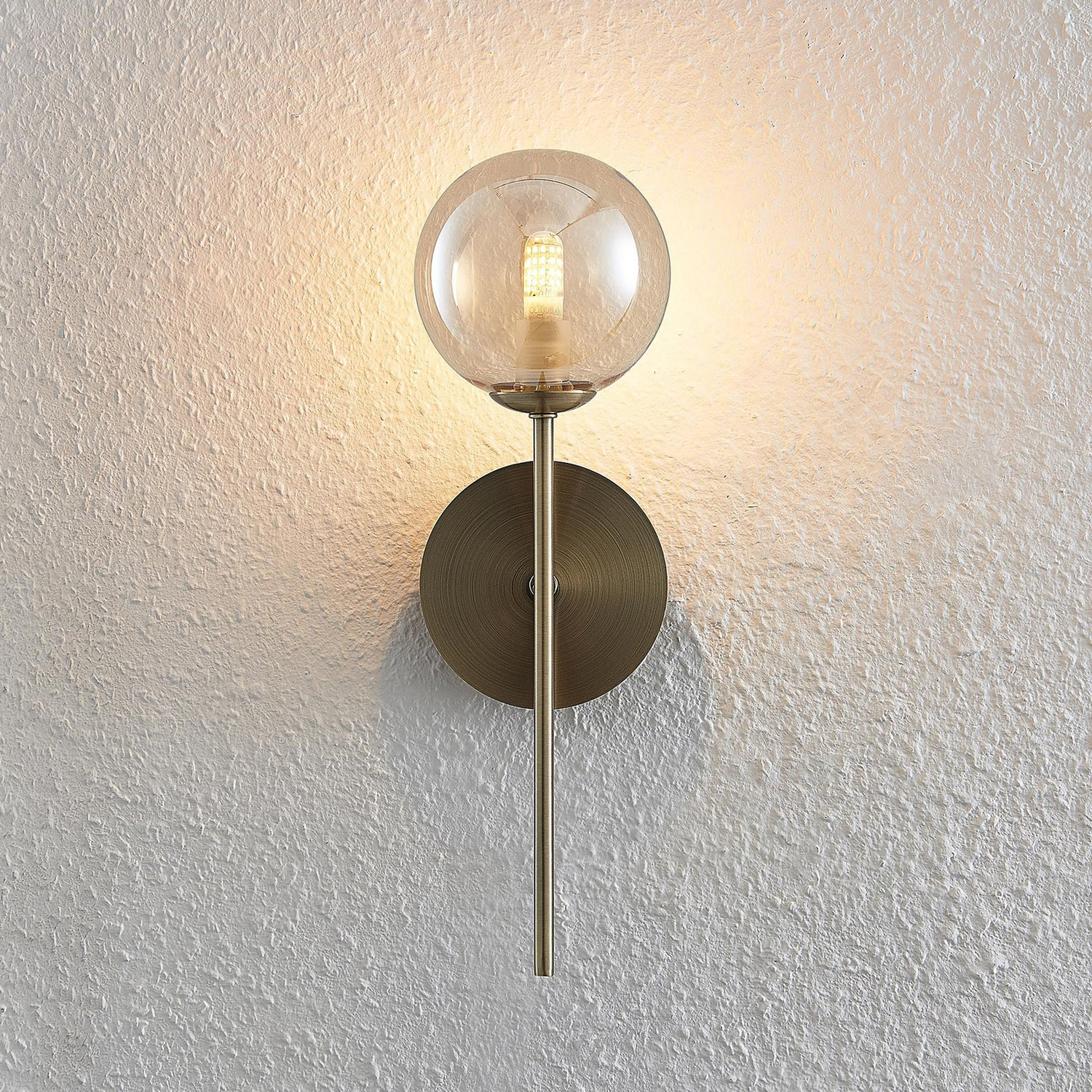 Lucande Wynona Wandleuchte Wandlampe Flurlampe Leuchte 1 Flg. G9 Glas Altmessing B-Ware - 4251911704440