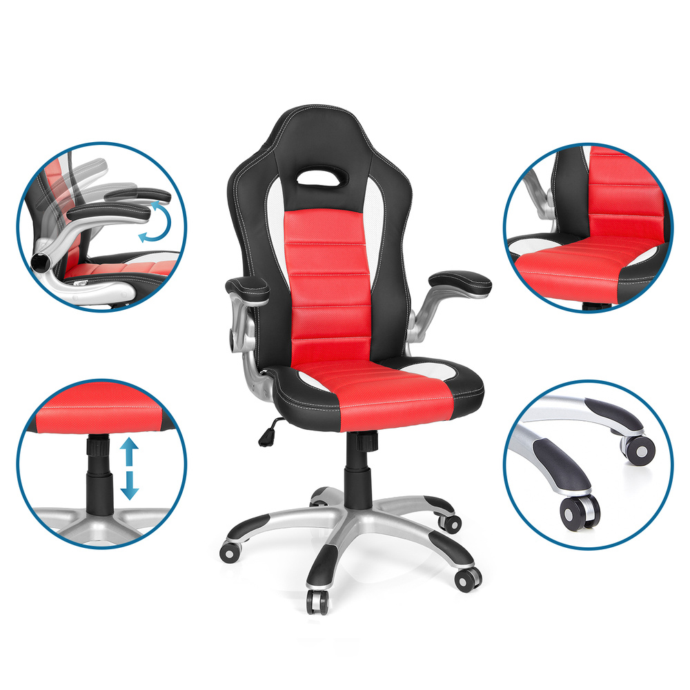 Hjh Office Gaming Stuhl Bürosessel Chefsessel Sessel Stuhl Rot Schwarz B-Ware - 4251084642631