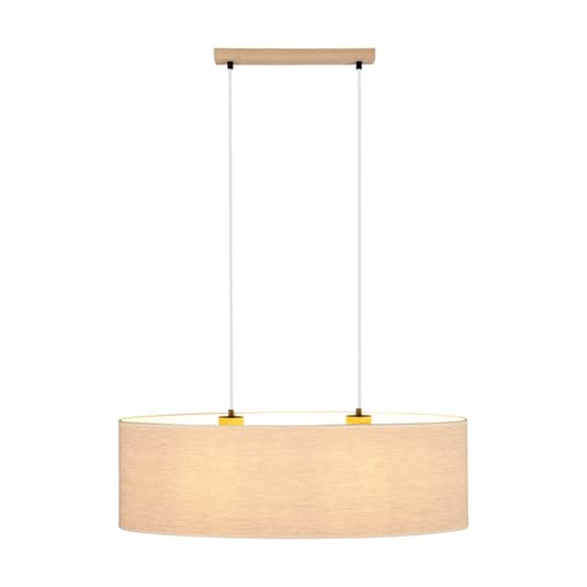 Suspension Euluna en toile de lin, abat-jour en toile, 80 cm, culot E27 (produit d'occasion) 
