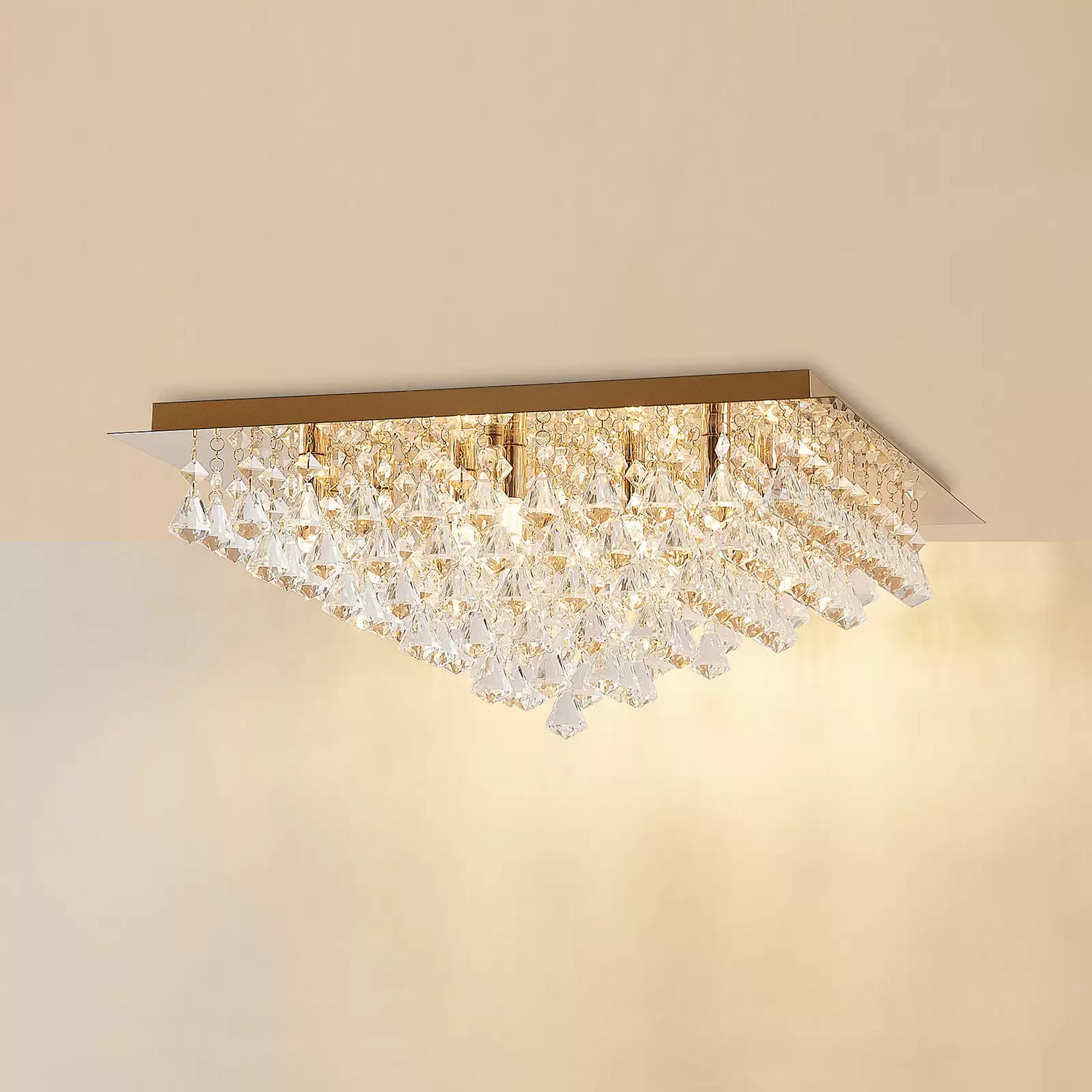 B-Ware Lindby Rimedia Kristall Deckenleuchte Deckenstrahler Gold 55 Cm Lampe Leuchte