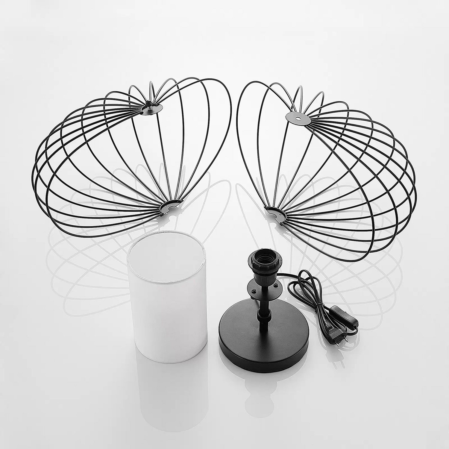 B-Ware Tischleuchte Tischlampe Tischlicht Leuchte Lampe Lindby Korbinian Käfigschirm