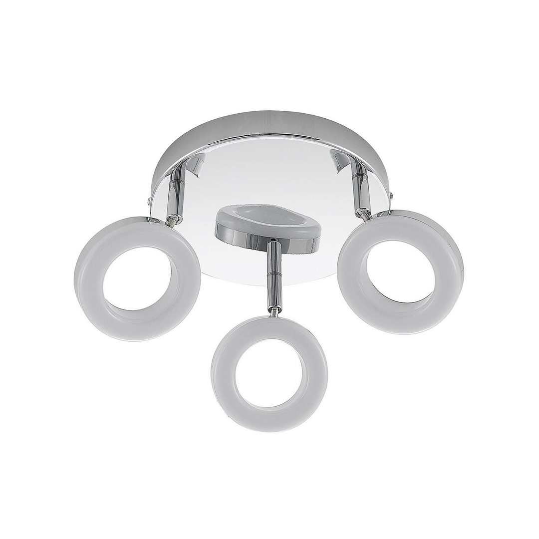 ELC Tioklia LED-Deckenlampe Deckenleuchte Lampe Leuchte chrom dreiflammig Silber