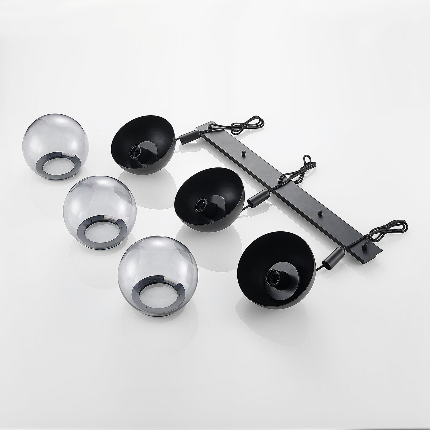 Suspension Lucande Dustian, plafonnier à 3 lumières, 90 cm, qualité B