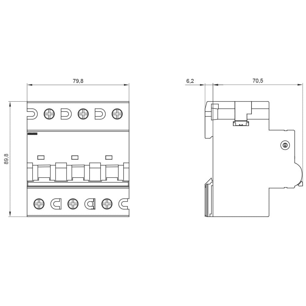 Siemens 5SP43927 5SP4392-7 Leitungsschutzschalter 400V 10kA 3-polig C 125A T70mm