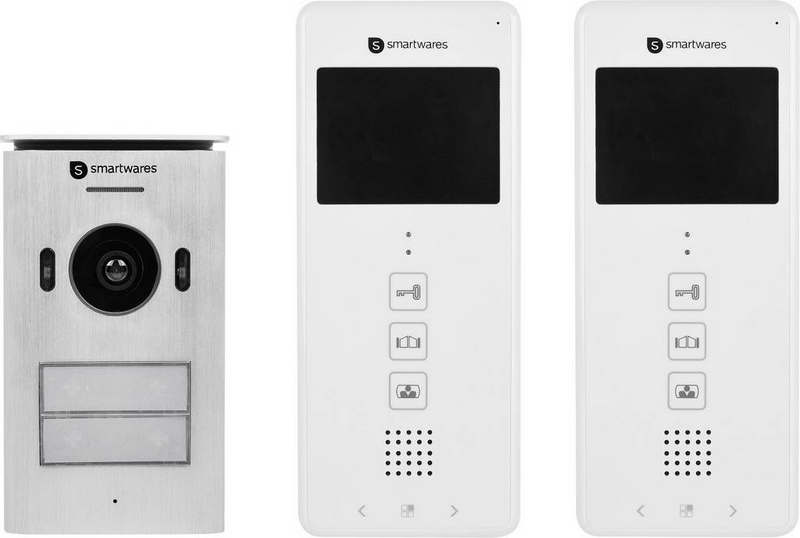 Smartwares DIC-22122 Video-Türsprechanlage Funk Komplett-Set Weiß UNVOLLSTÄNDIG