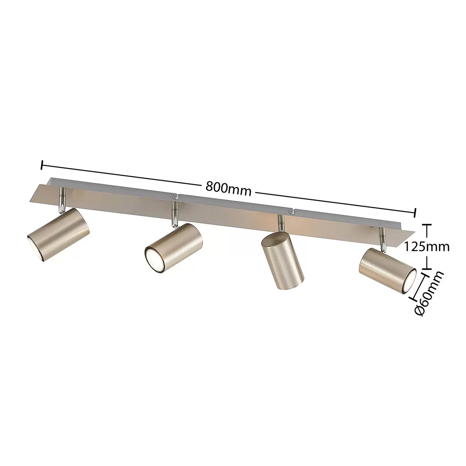 B-Ware Lindby Joffrey Deckenstrahler 80 Cm Nickel Deckenlampe Deckenleuchte Lampe Spot