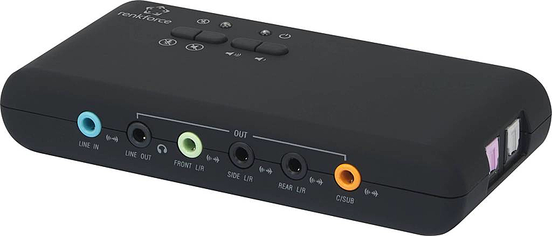 Renkforce Surround Sound Box Musik Extern 8 Kanal 3 D Usb External 7.1 Schwarz B-Ware